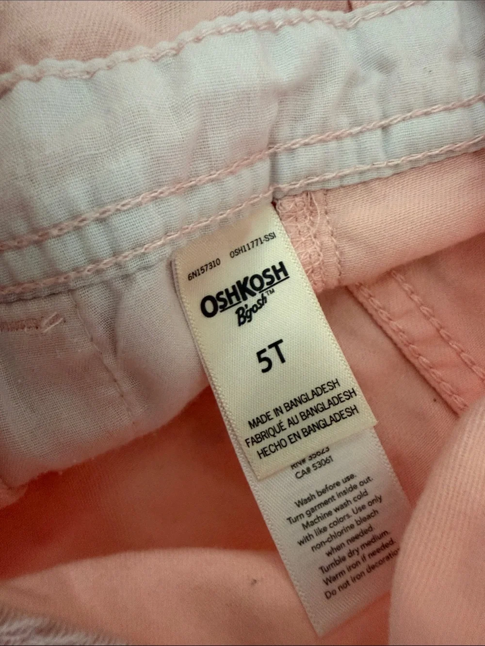 OshKosh B'gosh Light Pink Heart Pocket Short Overalls